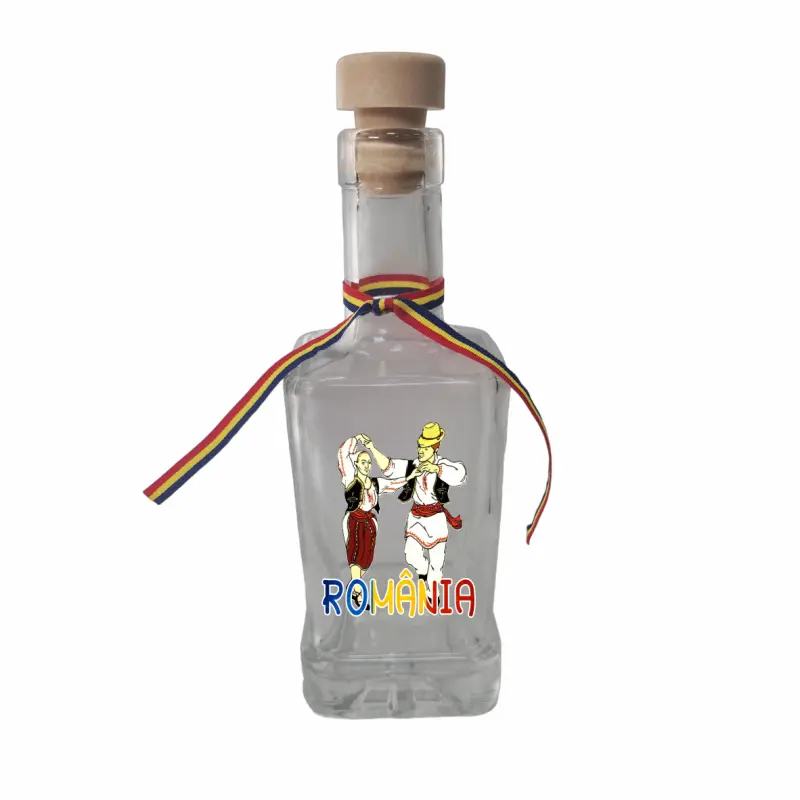 Tarani port popular romania, sticla cu mesaj patrata, 250 ml, model divgs318 12